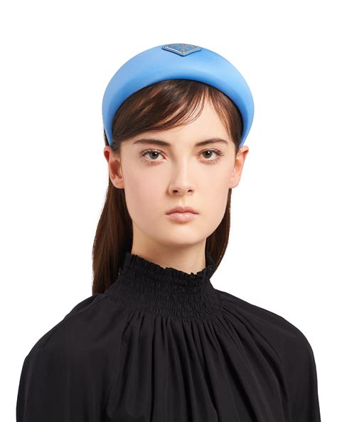 prada blue headband|Prada nylon headband.